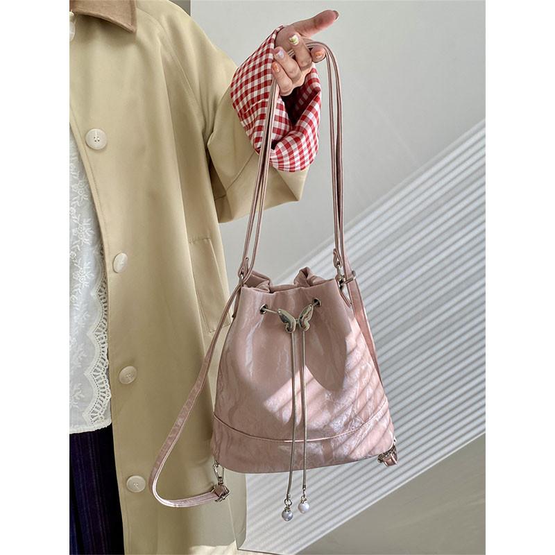 Ielgy Female Bag Korean Version High-End Feel Bucket Bag Shoulder Crossbody