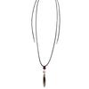 Long Water Droplets, Black Agate Pendant, Sweater Chain, Simple And Cold Style, Simple And Versatile Trend Woven Rope Necklace