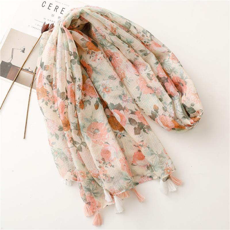 New Autumn and Winter Women Scarf Shawl Cotton Linen Feeling Tassel Pashmina Muslim Hijab Wrap Lady Viscose Scarf