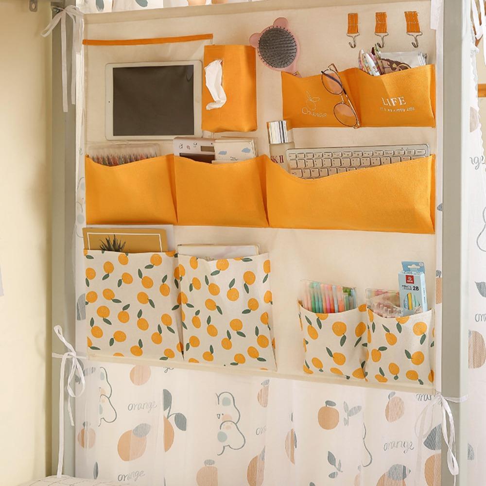 Wall Mounted Storage Bag Multiple Pockets Sundries Storage Pouches Portable Hanging Bag  Dormitory