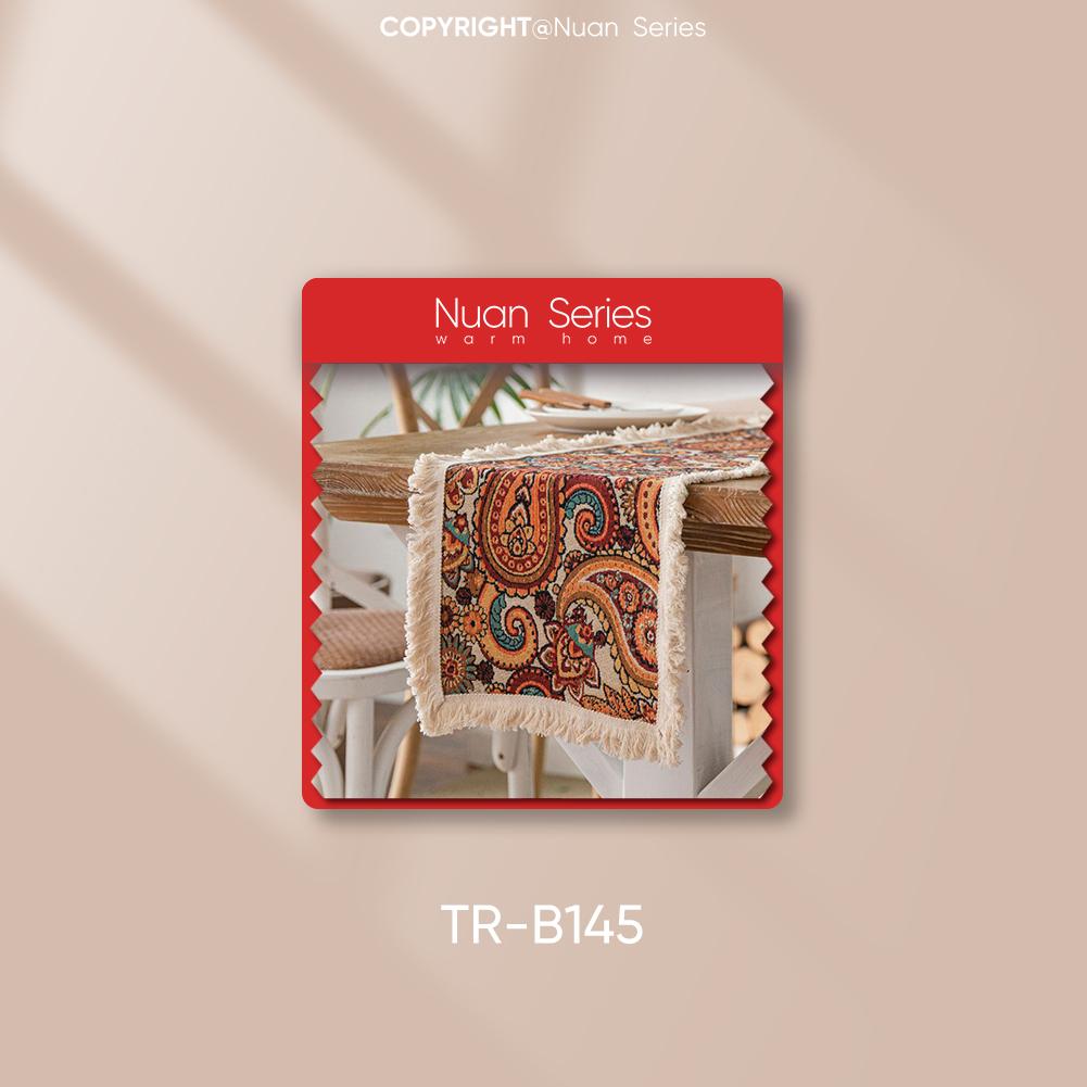 1 Stück Nuan Serie Modische Kunst bedruckte Tischflagge mit Quastenkante Weicher Tischläufer für für Esstischdeko Küche für Heimtisch Heimdeko