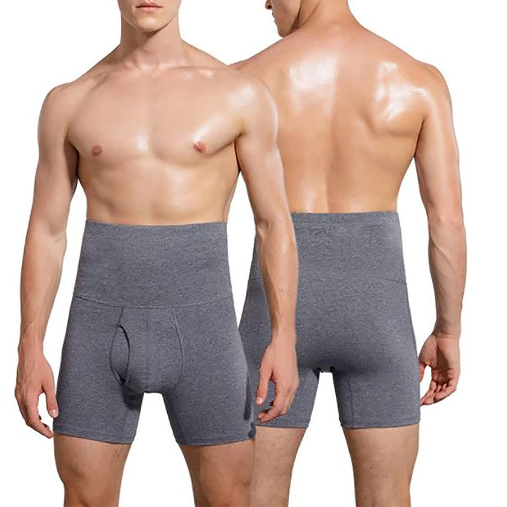 MOMONGA Belly Warmer Boxer Set of for Cold Weather Front Briefs, 2, Men, Protection, Opening, J1-23 (Gray, L)