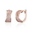 ELLE Jewelry 14K GF Bold Rhinestone One-Touch Hoop Earrings ELGPEE535