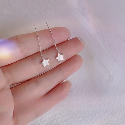 Star Earline Damskie Proste Zimne Wiatry Pentagram Kolczyki Fashion Design Sense Małe Kolczyki