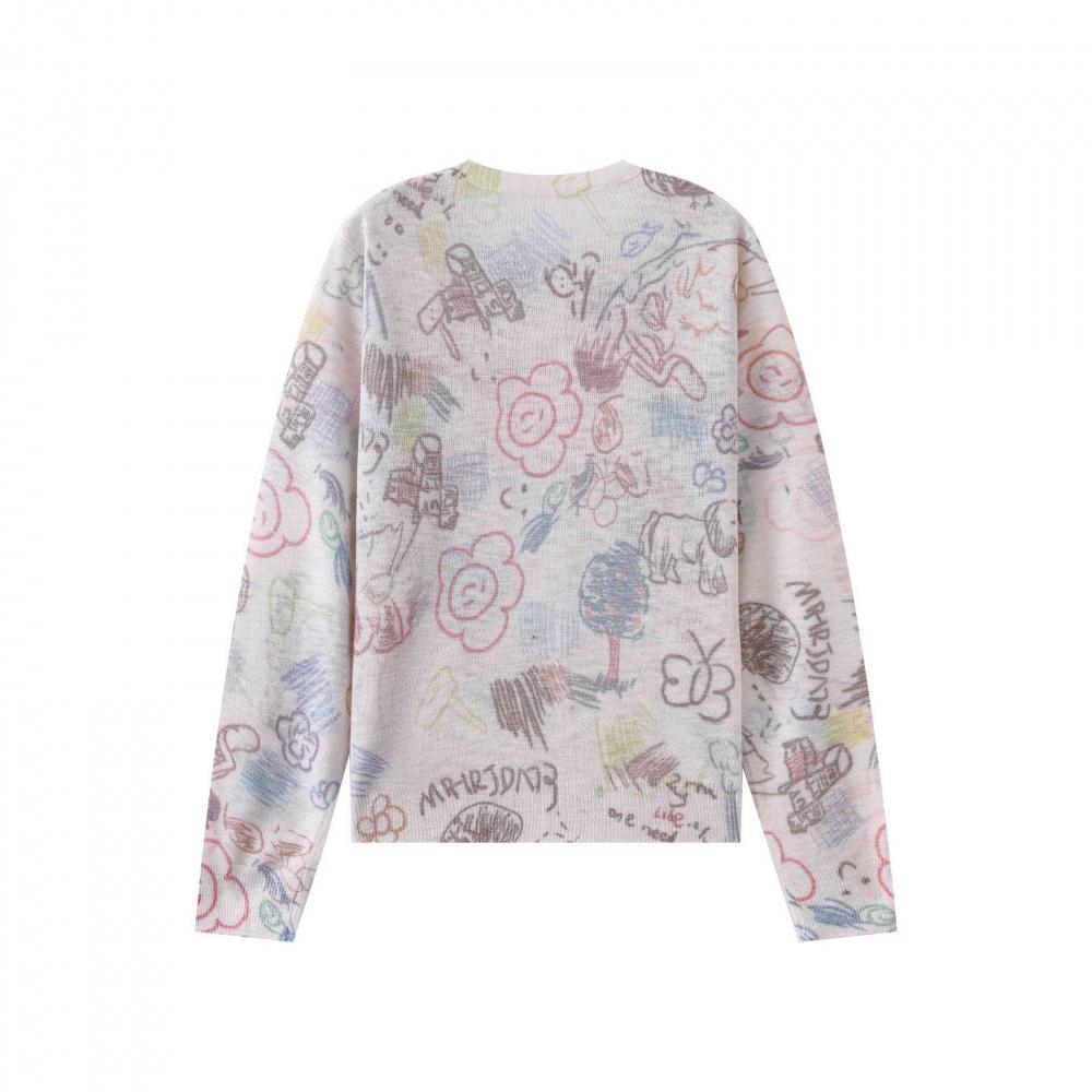 Trendy Women's O-Collar Rayon Dyed Floral Print Knitted Duster Cardigan Spring Summer Lightweight Outerwear