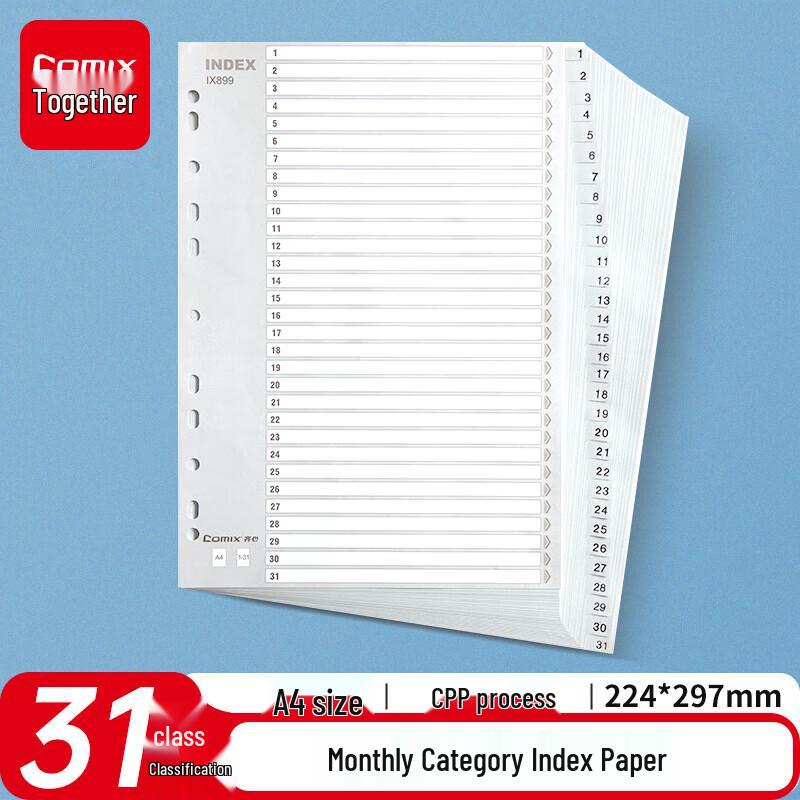 Comix A4 11-Hole Index Divider Tabs