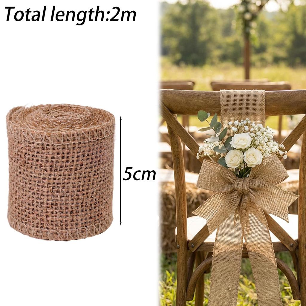 3/5/7.5/10/15cm Burlap Fabric Roll Christmas Gift Wrapping Bowknot DIY Handmade Wedding Party Home Decoration Jute Roll Supplies