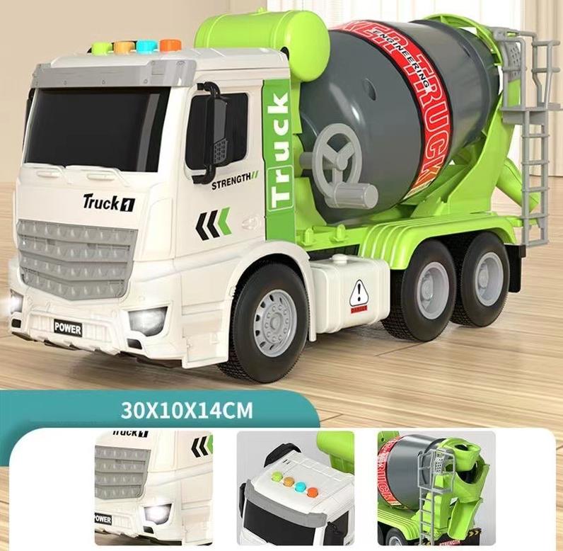 Simulation Inertial Engineering Truck Cement Mixing Discharge Acousto-optic Concrete Set Toy Car Toys For Kids 2 To 4 Years Old