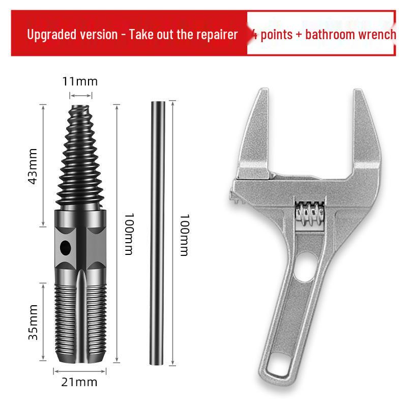 Doppelköpfiger Linksgewinde-Ausdreher für abgebrochene Wasserhahn- und Wasserrohrschrauben