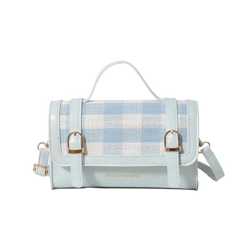 Stylish Urban Chic Plaid Handbag For Women 2024 Trendy Color Block Shoulder Bag