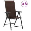 VidaXL Lot de 8 Chaises Pliables de Jardin, Sièges de Terrasse, Chaises de Balcon, Meubles de Patio Extérieur, Marron Résine 3270611