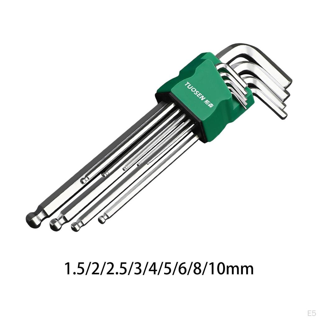 9 Pieces/Set Allen Keys Hexagon Key Hand Tools Equipment Repairing Hex Wrench L Type for Bike