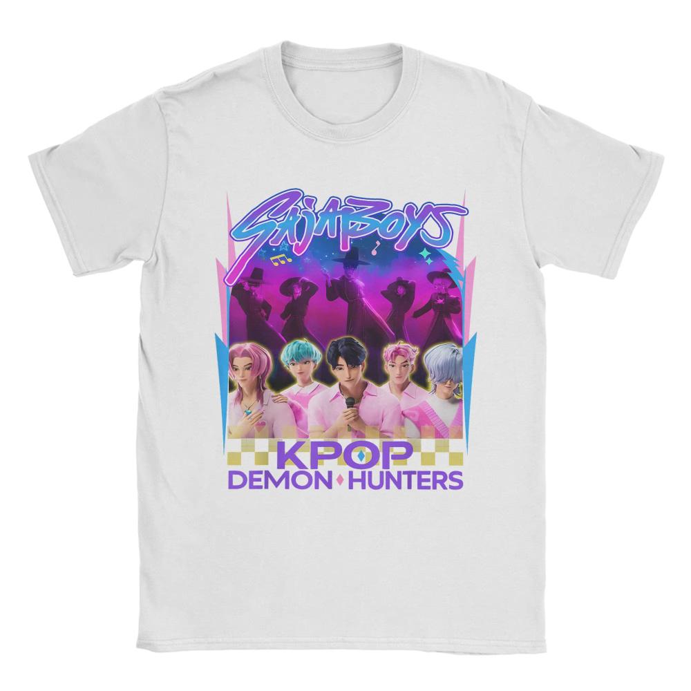 

Летняя футболка оверсайз K-Pop Saja Boys Team K-pop Футболки Охотники на демонов Хлопковая футболка для мужчин женщин Y2K Топы с коротким рукавом 4XL