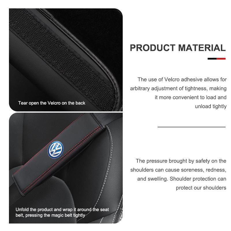2026 Hot Valve Stems Caps For Volkswagen VW Car Seat Belt Shoulder Protector Belt Car Accessories Golf 4 5 6 7 Polo Jetta Sagitar Magotan