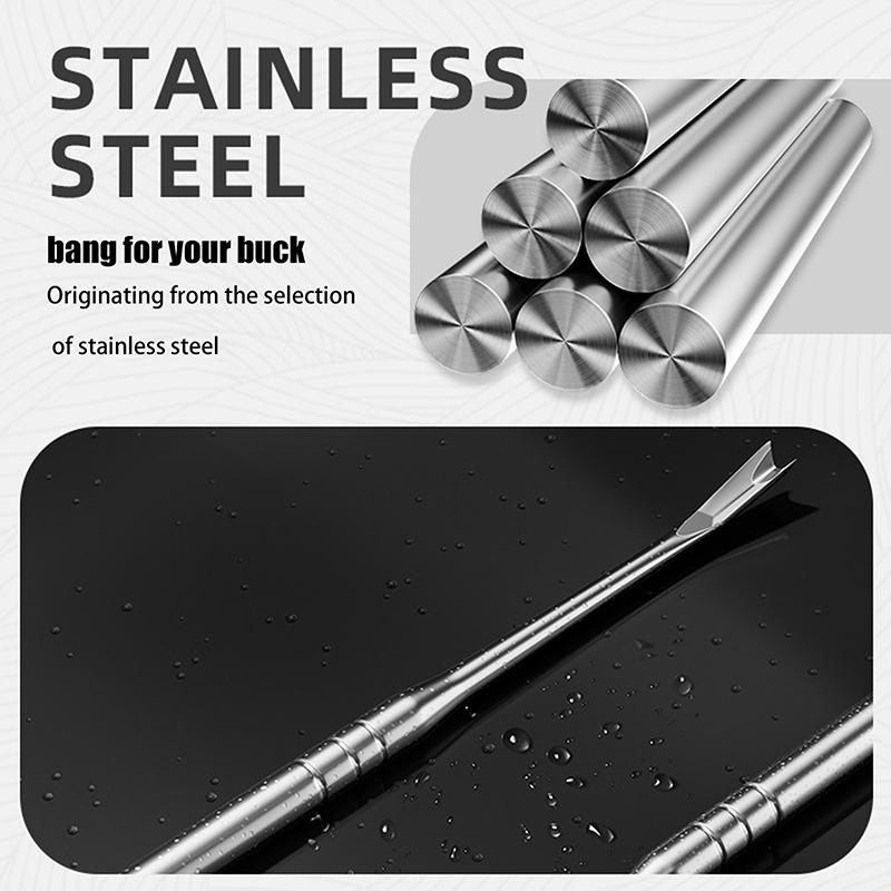 Double-Ended Nail File Stainless Steel Cuticle Remover Dead Skin Cuticle Pusher Trimmer Pedicure Nail Tools