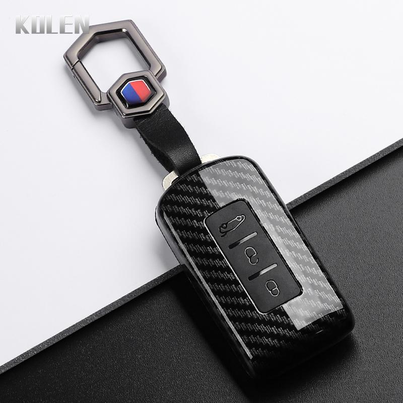 Abs Carbon Fiber Style Car Key Case Cover For Mitsubishi Xpander Outlander Asx Pajero Eclipse Cross Montero Keychain Accessories