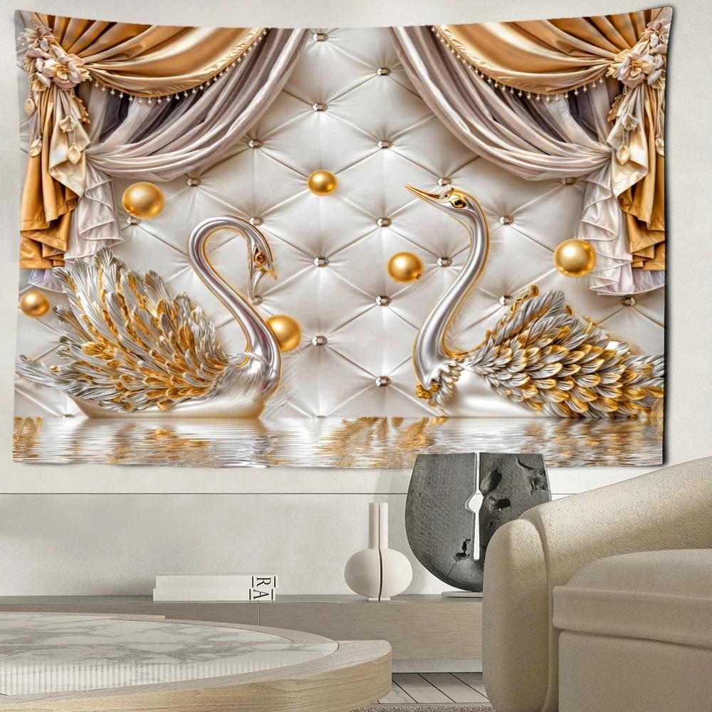 Imitation Window Pearl Swan Tapestry Wall Hanging Bohemian Natural Abstract Art Hippie Tapitz Bedroom Home Decor