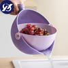 Double Layer Drain Basket with Handle Detachable Food Grade PP Fruit Vegetable Drainer Dryer Washing Basket Basin Container Kitchen Supplies