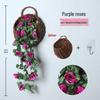 Decorazione con Rampicante di Rose da Appendere a Parete per Interni - Cesto di Fiori Artificiali per Soggiorno