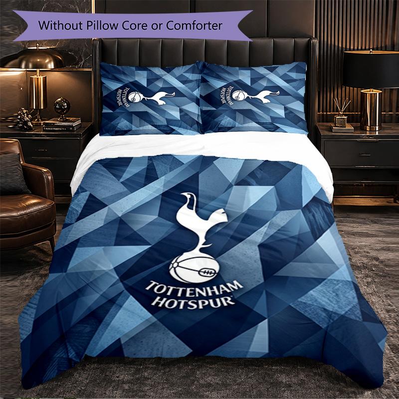 Tottenham Hotspur Vzor 3dílná sada povlečení Měkký mikrovláknový povlak na peřinu s povlaky na polštáře do ložnice