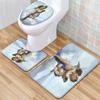 Textured Toilet Three-Piece Floor Mat Bathroom Three-Piece Carpet Doormat