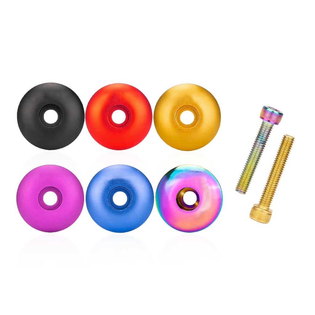 Sada distančních podložek pro hlavové složení jízdního kola z hliníkové slitiny s víčkem představce, dlouhými šrouby a hvězdicí pro hlavové složení přední vidlice - Distanční podložky pro přední vidlici jízdních kol