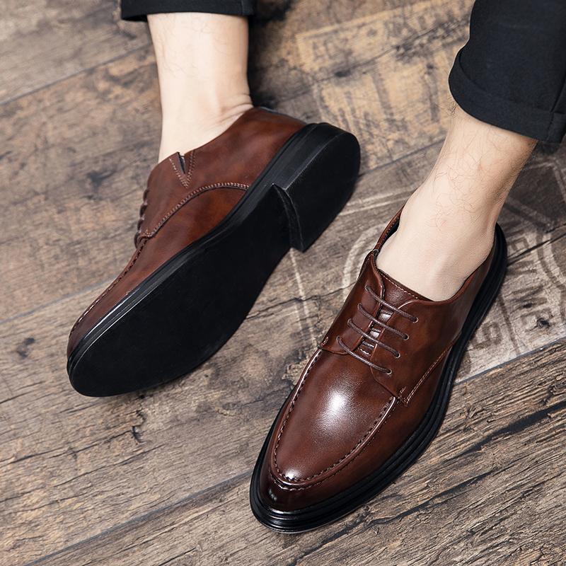 Men's Oxford Shoes Social Business Office Work Elegant Shoes Formal Lightweight Casual Shoes Lace Up Classic Brown Wedding Shoes