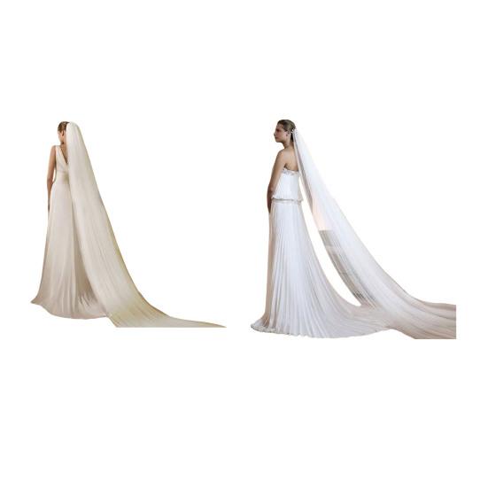 Velo da sposa in rete monostrato extra lungo per banchetto nuziale Bellissimo velo da sposa Velo da festa con pettine Accessori per indumenti