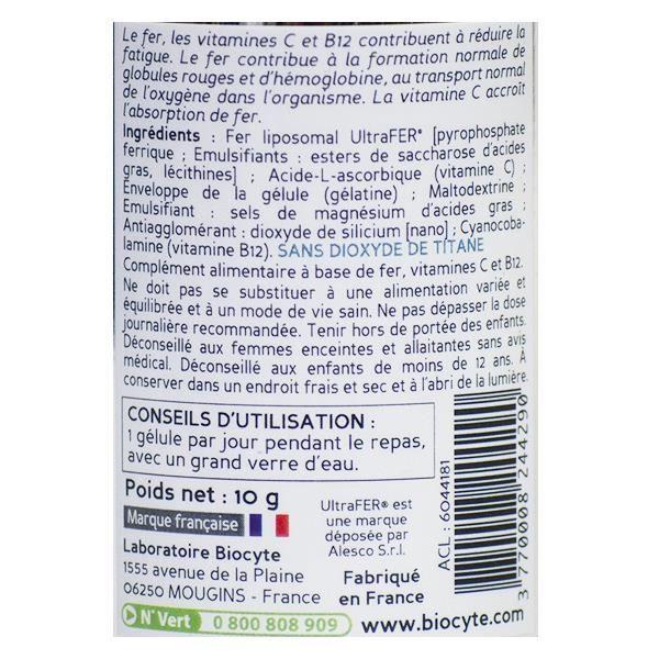 Biocyte Fer 30 gélules