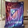 Custom Text Flannel Throw Blanket, Lightweight Cozy Bed Sofa BlanketAtletico Madrid