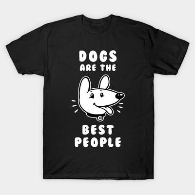 Men Black Print T-shirt Super Large TShirt Dogs-are-the-best-people No-Cut Transfer Paper Print Cotton Tshirt