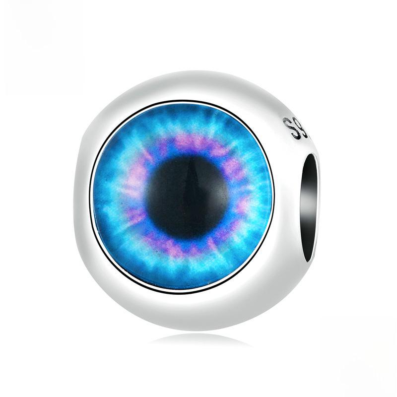 Avle S925 Sterling Silver Devil Eye Bracelet with Oil Drip Beads