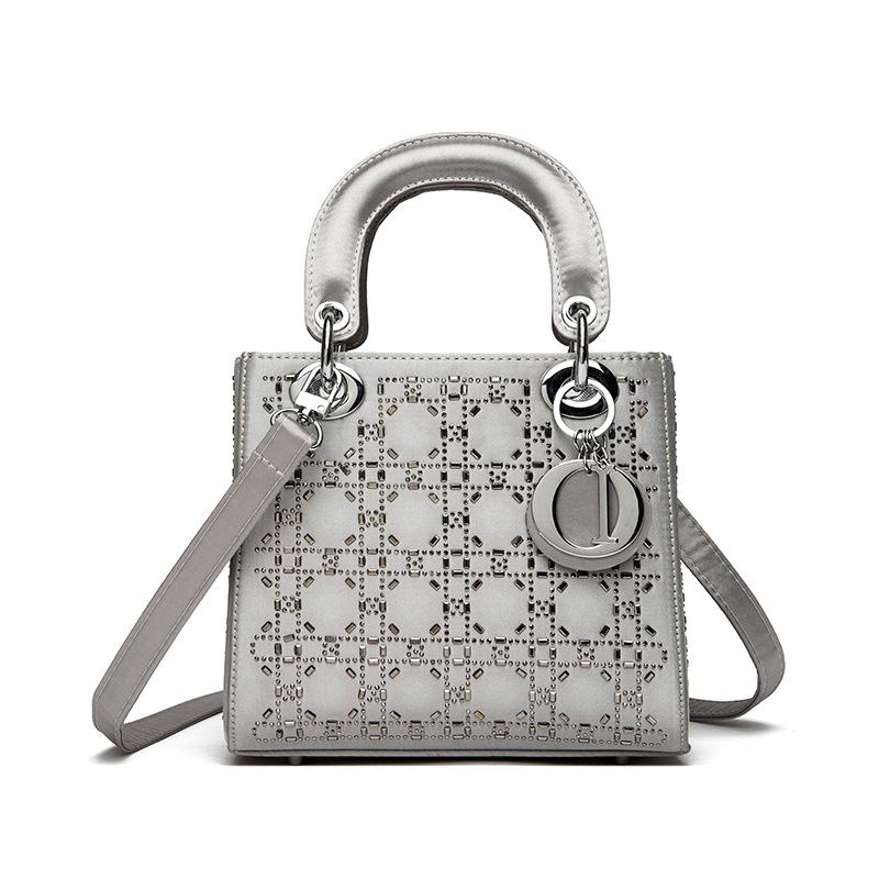 Špičková textúra, ľahký luxus, kabelka do ruky s kosoštvorcovým vzorom, crossbody kabelka a kabelka na jedno rameno