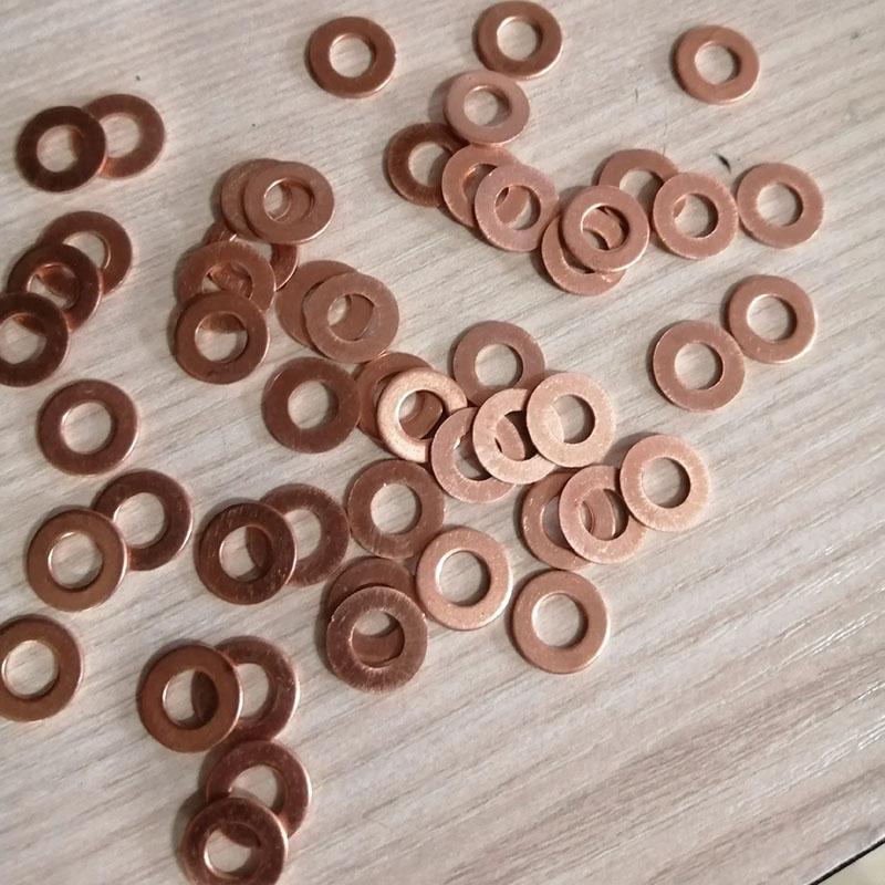 Solid Pure Copper Washers Annealed M5 M6 M8 M10 M12 M14 M16 M20 Sump Plugs Oil Seal Oring Spacers Motorcycle Flat Gasket Kit Oil Drain Plugs 3