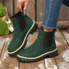 Martin Boots New Round Head Leather Boots Matte Mid-top Chelsea Boots Casual Boots