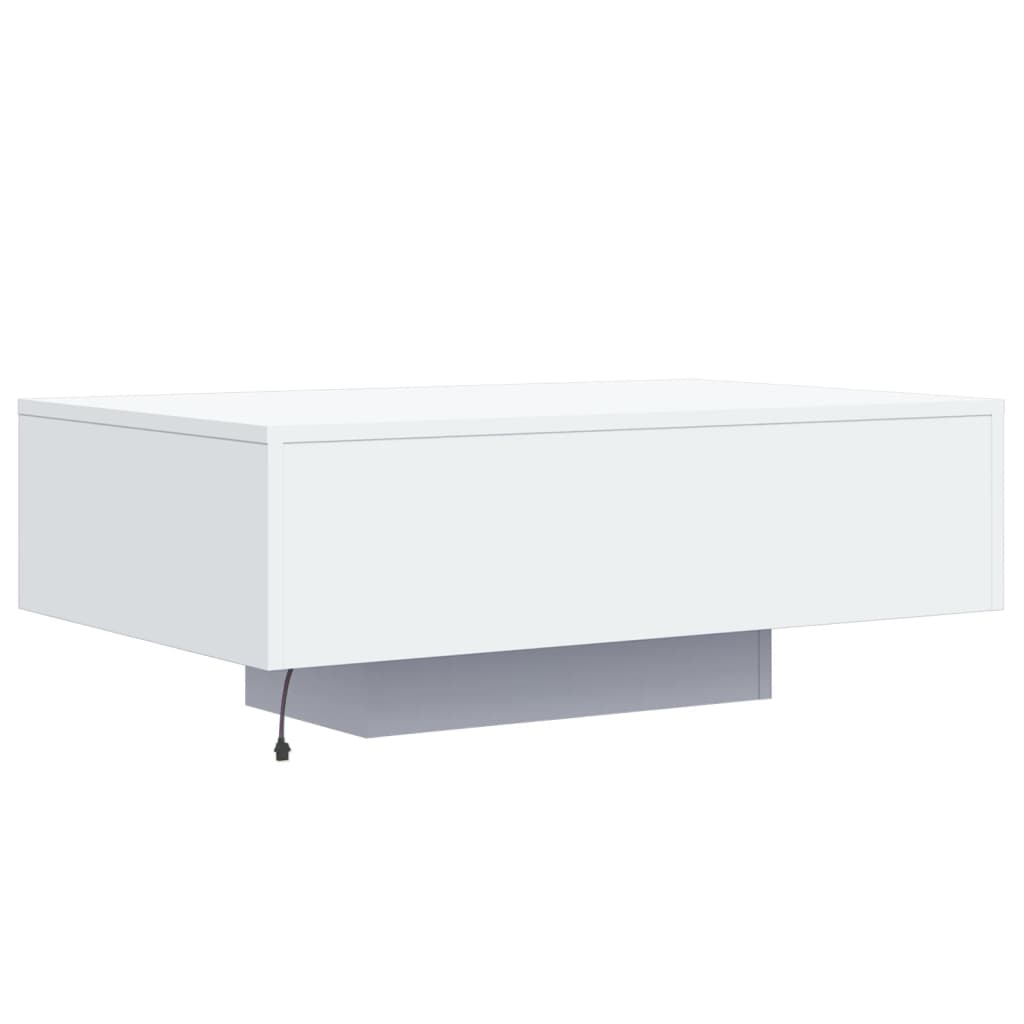 Moderner, Minimalistischer Und Eleganter Couchtisch Mit LED-Lampe, Beistelltisch Für Das Wohnzimmer, Niedriger Ablagetisch, 85x55x31 Cm