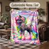 Einhorn-Thema Decke mit individuellem Namen und Text Personalisierte Decke Weiche Gemütliche Decke für Zuhause Sofa Bett
