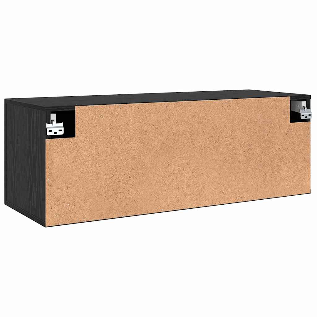 Wall Cabinet Black Oak Effect 100 X 36.5 X 35 Cm