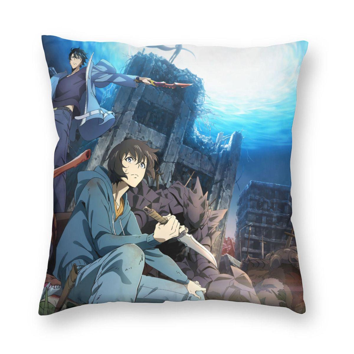 

Anime Solo Leveling King Of Shadows Pillowcase Printed Polyester Cushion Cover Decor Throw Pillow Case Cover Home Zippered 12x12Inch