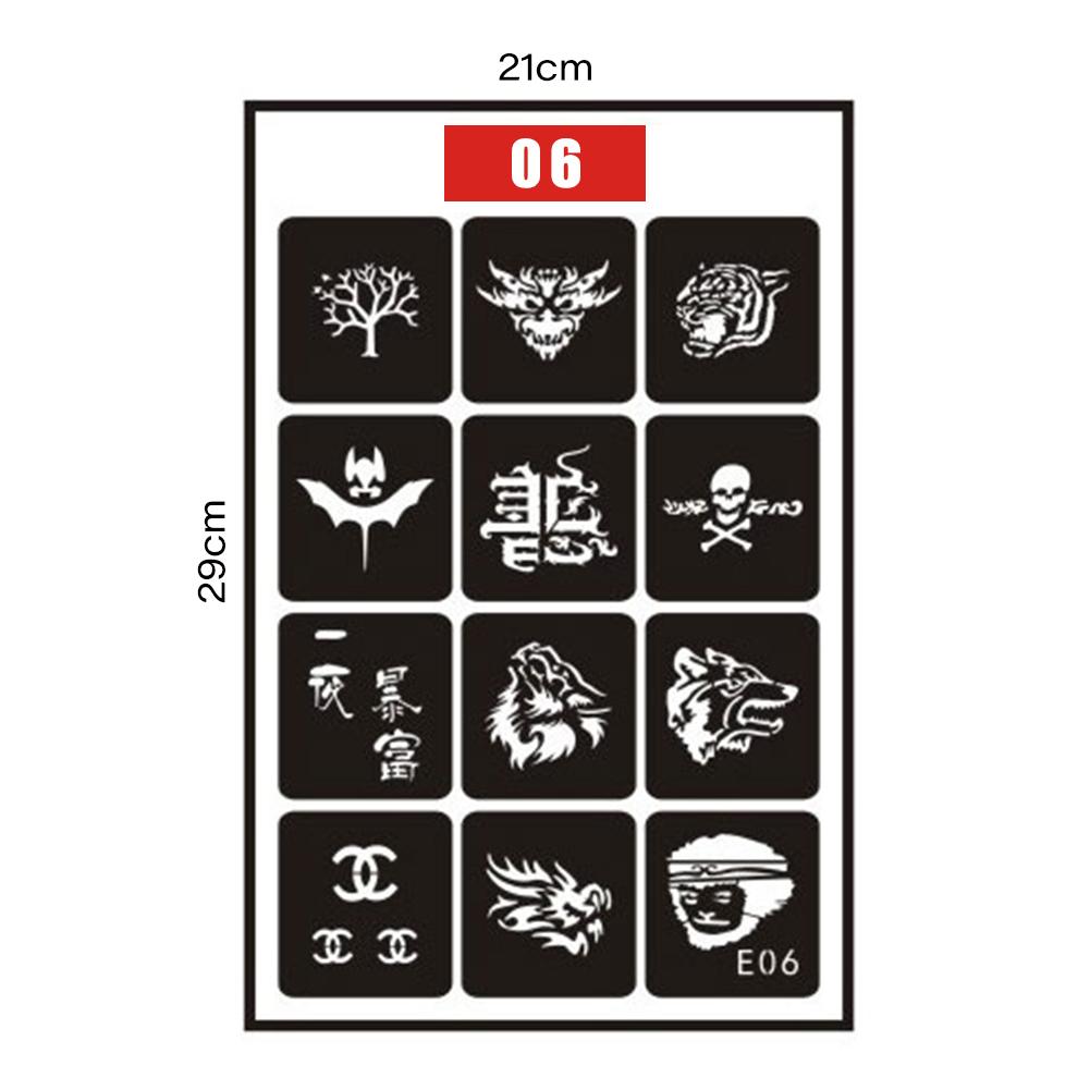 Model mic de tatuaj cu jet de cerneală Șablon gol Șablon de tatuaj auto-adeziv Tatuaj temporar de artă corporală pentru femei bărbați