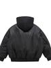 Herren Winter Kapuzen-Faux-Zweiteiler Fliegerjacke - Trendiger Patchwork Baseballmantel