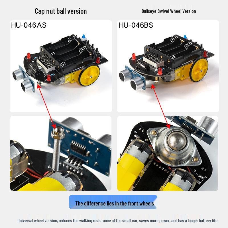 51 Mikrocontroller Smart Car DIY Kit: Ultraschall Hindernisvermeidung & Automatische Entfernungsmessung Roboter
