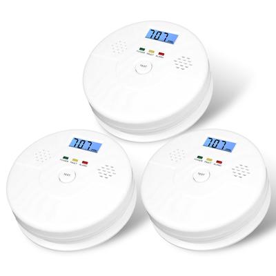 3 Packs Carbon Monoxide Detector LCD Digital Display 85dB Alarm Battery Operation CO Monitor Alarm