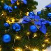 Pre-lit Artificial Christmas Garland with Golden Poinsettias and Ornaments, 9 Feet, Battery Operated