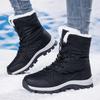 Large Size Winter New Cotton Shoes Women's Thickened Long Hair Piled Warm Snow Boots High Top Large Size Shoes Cotton Shoes