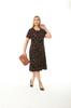 Women's Big Size Dress Plus Size Above Knee Midi Length Short Sleeve Stylish Comfortable Viscose Combed Cotton Dress