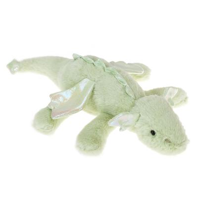 Pelúcia Dragão Deitado Laranja Cordeiro Verde, Macio e Fofo, Dragão Deitado Verde Fofo, 38cm, Adequado para Meninos e Meninas