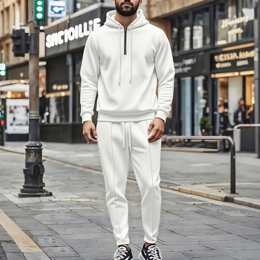 Men's Sweatshirt Suit Men's Solid Color Casual Sports Suit Sweatshirt Suit