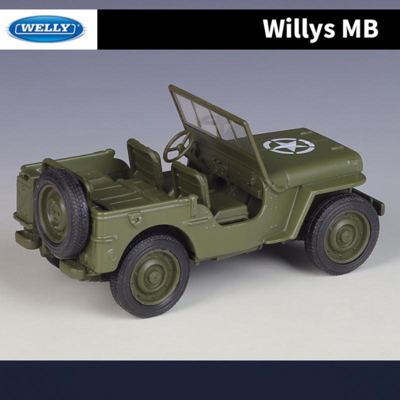Welly 1/36 JEEP 1941 Willys MB Alloy Tactical Truck Armored Car Model Diecast Military Transport Off-road Vehicle Model Kids Toy