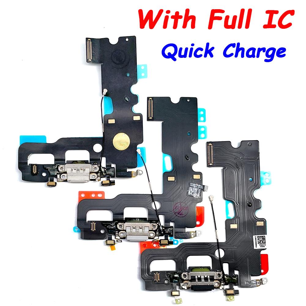 USB Dock Connector Charging Port Flex Cable For iPhone 7 8 Plus Xs Max X Charger Board With Microphone Module Replacement Parts